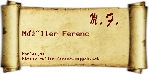 Müller Ferenc névjegykártya