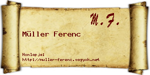 Müller Ferenc névjegykártya