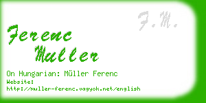 ferenc muller business card